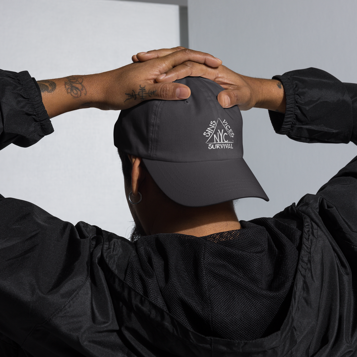 classic dad hat dark grey front