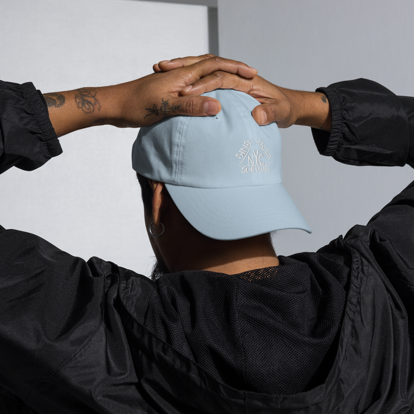 classic dad hat light blue front