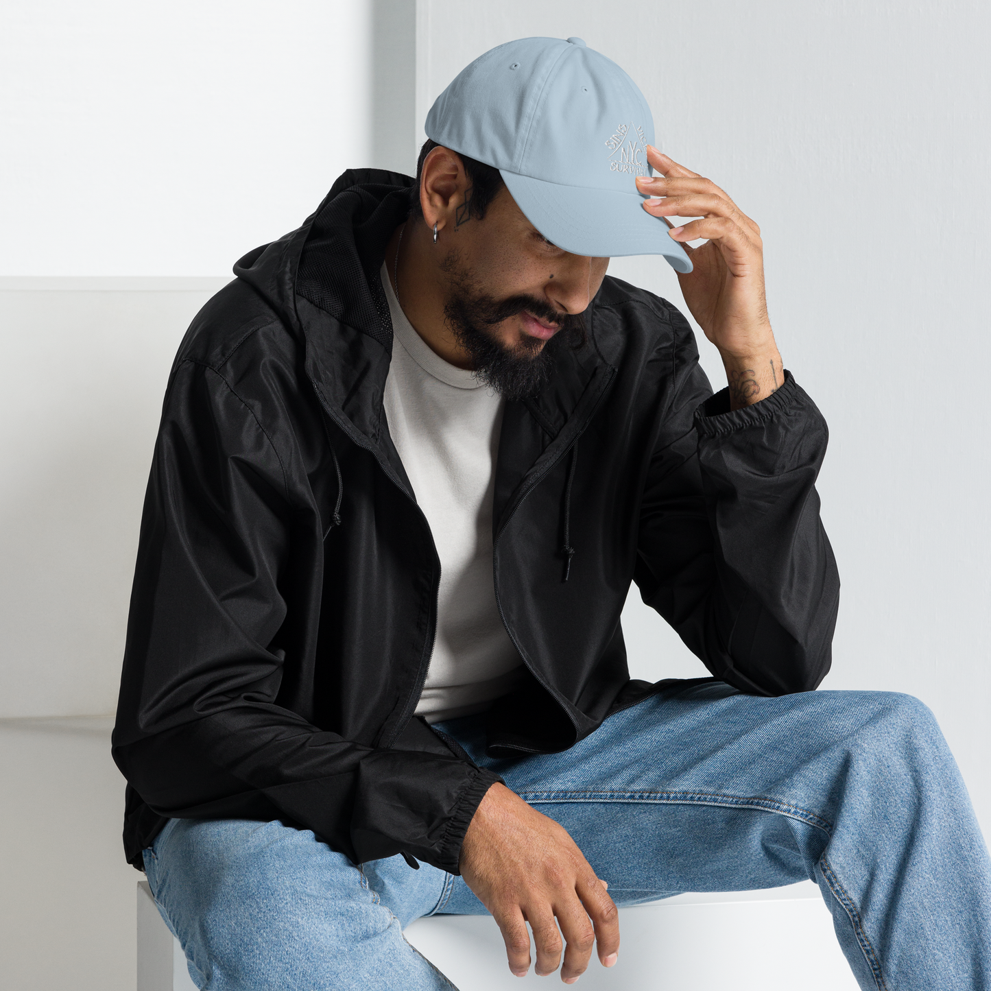 classic dad hat light blue right side