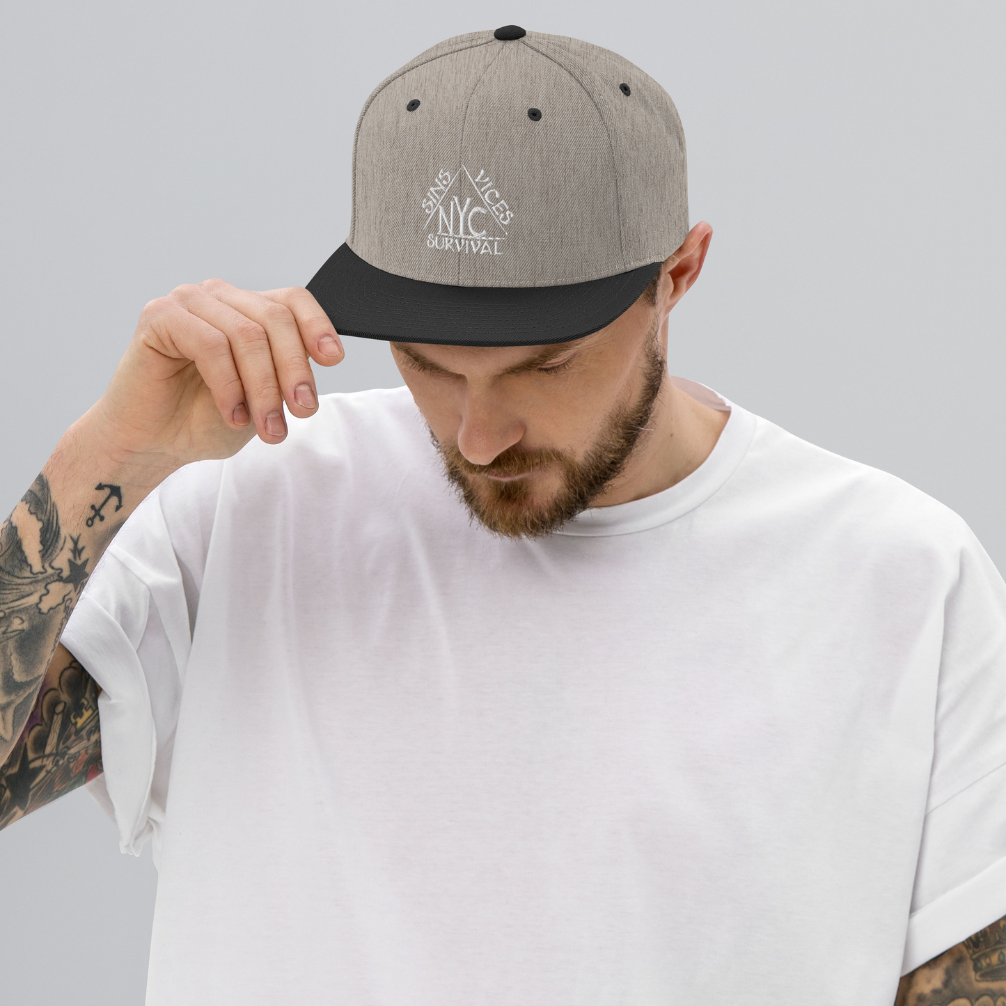 Origins SNV Snapback heather Black Front