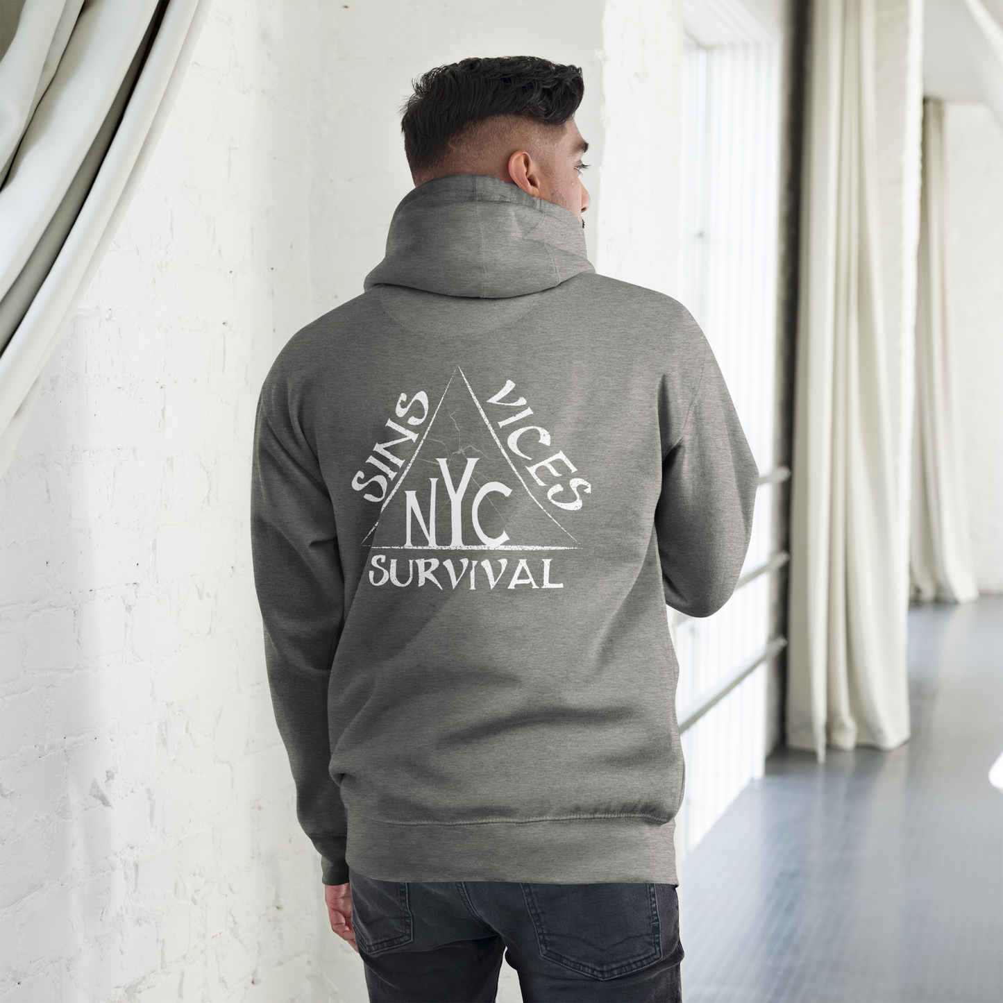 SNV Unisex Hoodie Carbon Grey Back