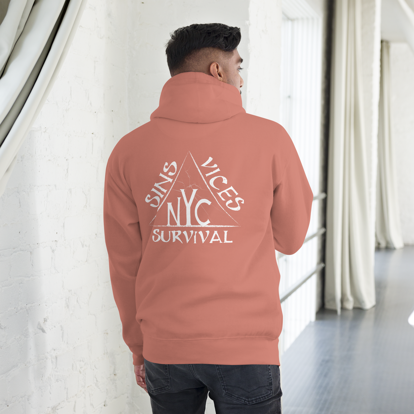 SNV Unisex Hoodie Dusty Rose Back