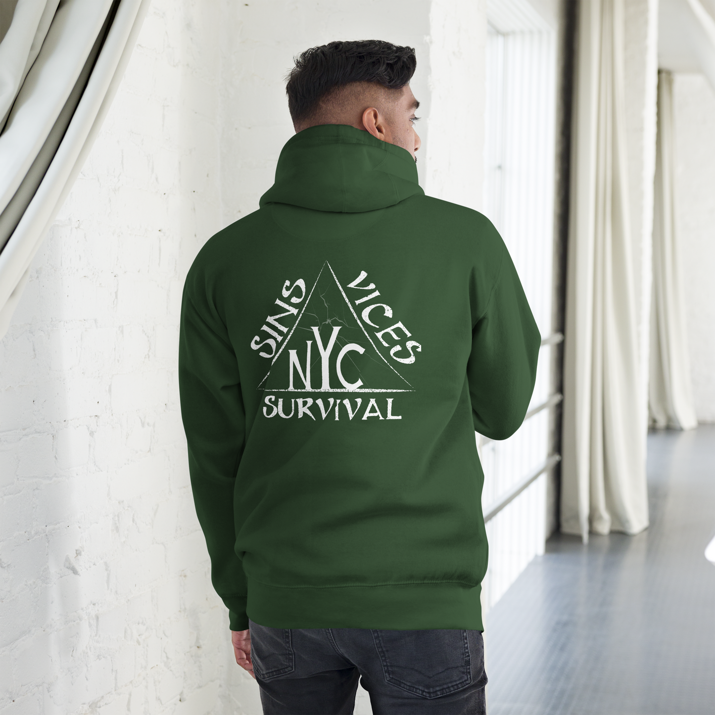 SNV Unisex Hoodie Forest Green Back