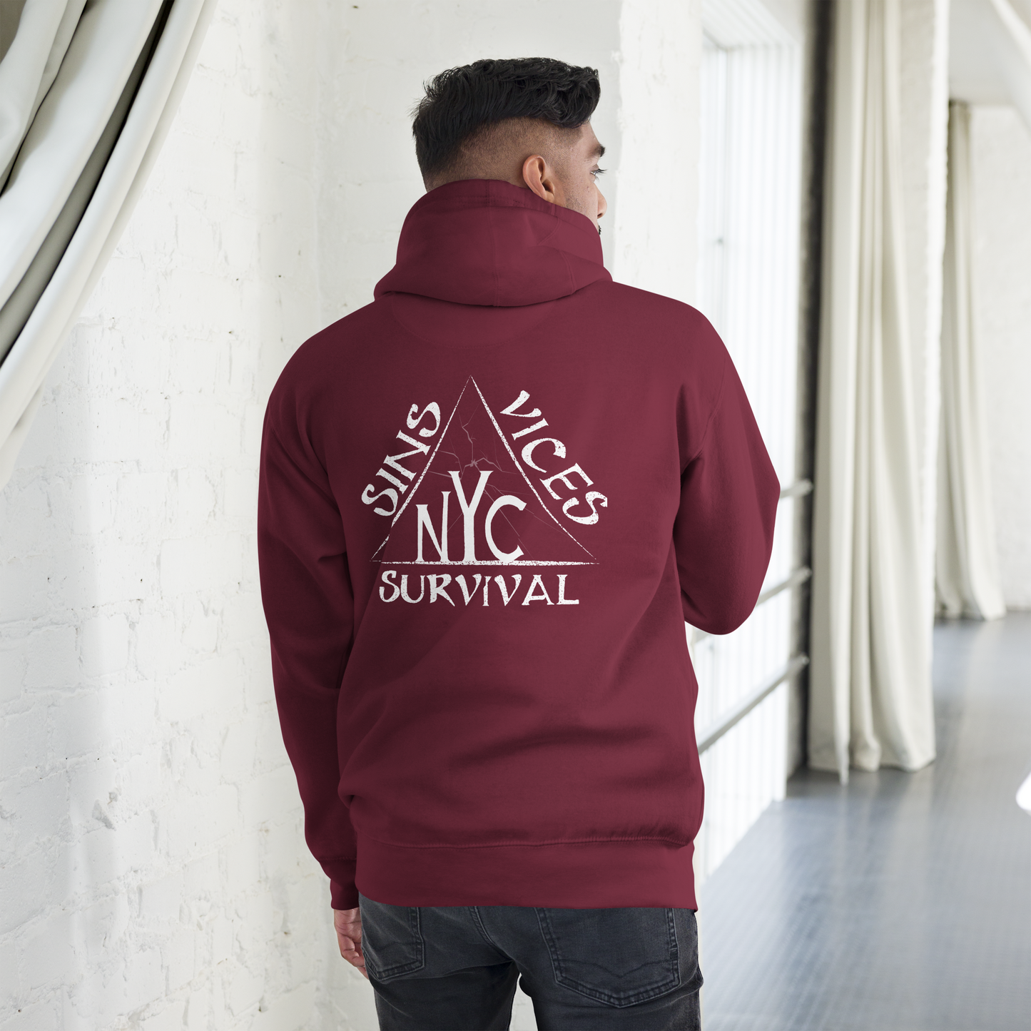SNV Unisex Hoodie Maroon Back