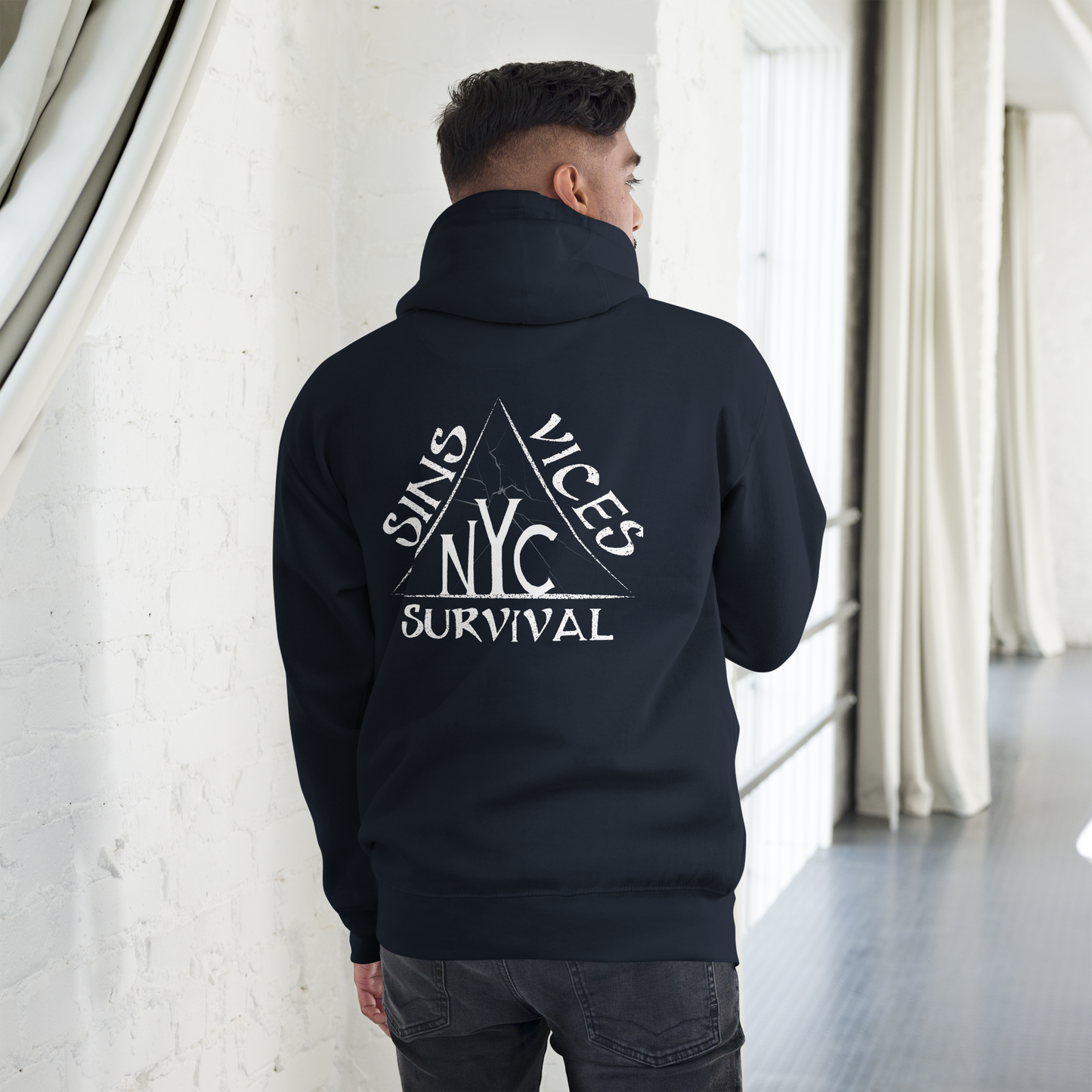 SNV Unisex Hoodie Navy Blazer Back