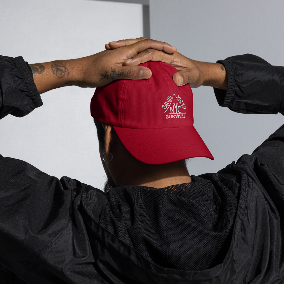 classic dad hat cranberry front