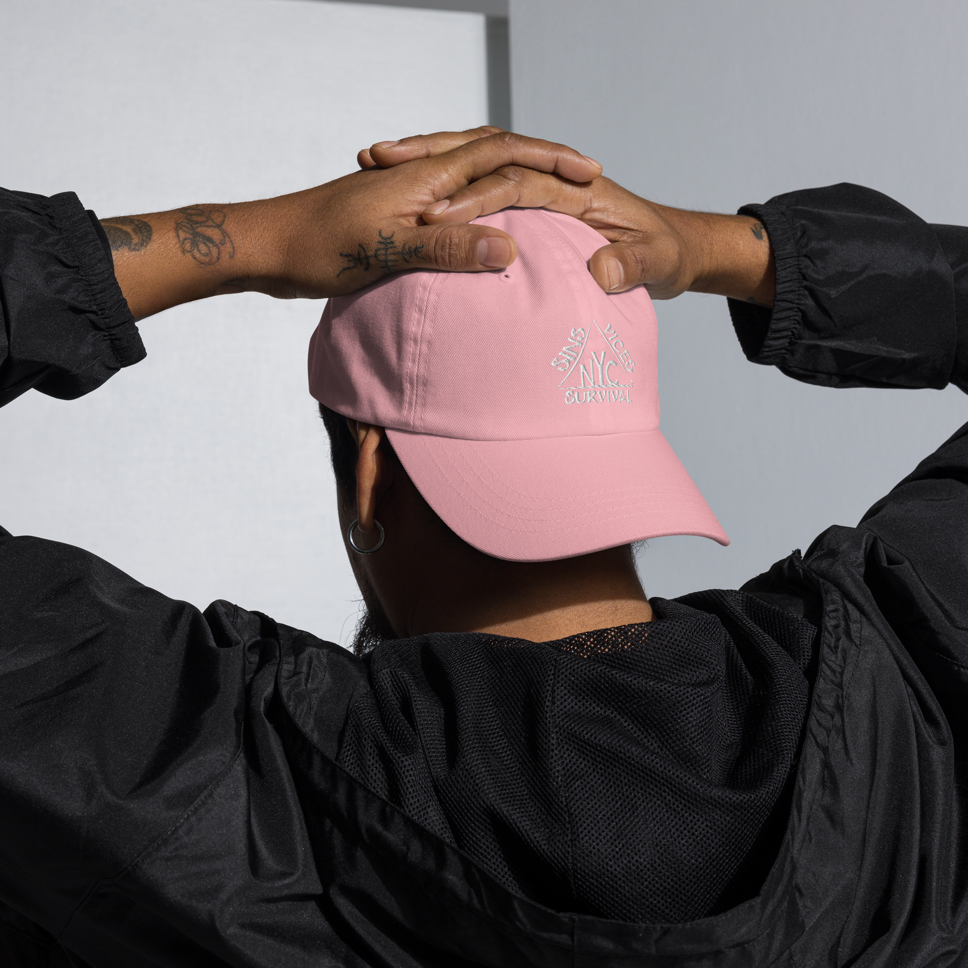 classic dad hat pink front