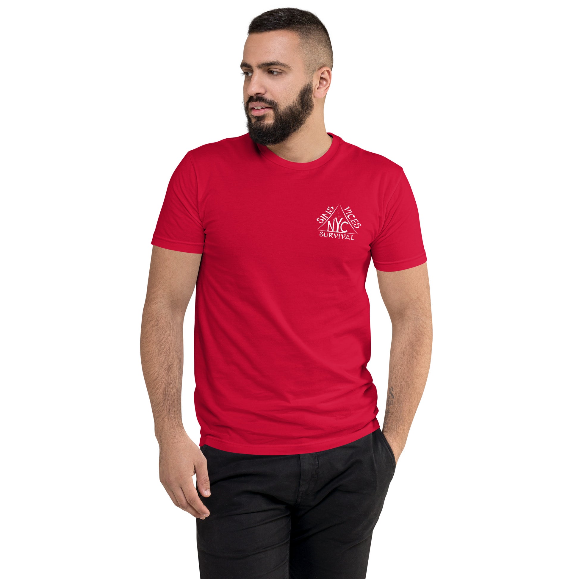 Red SNV Fitted Short Sleeve T-shirt Front