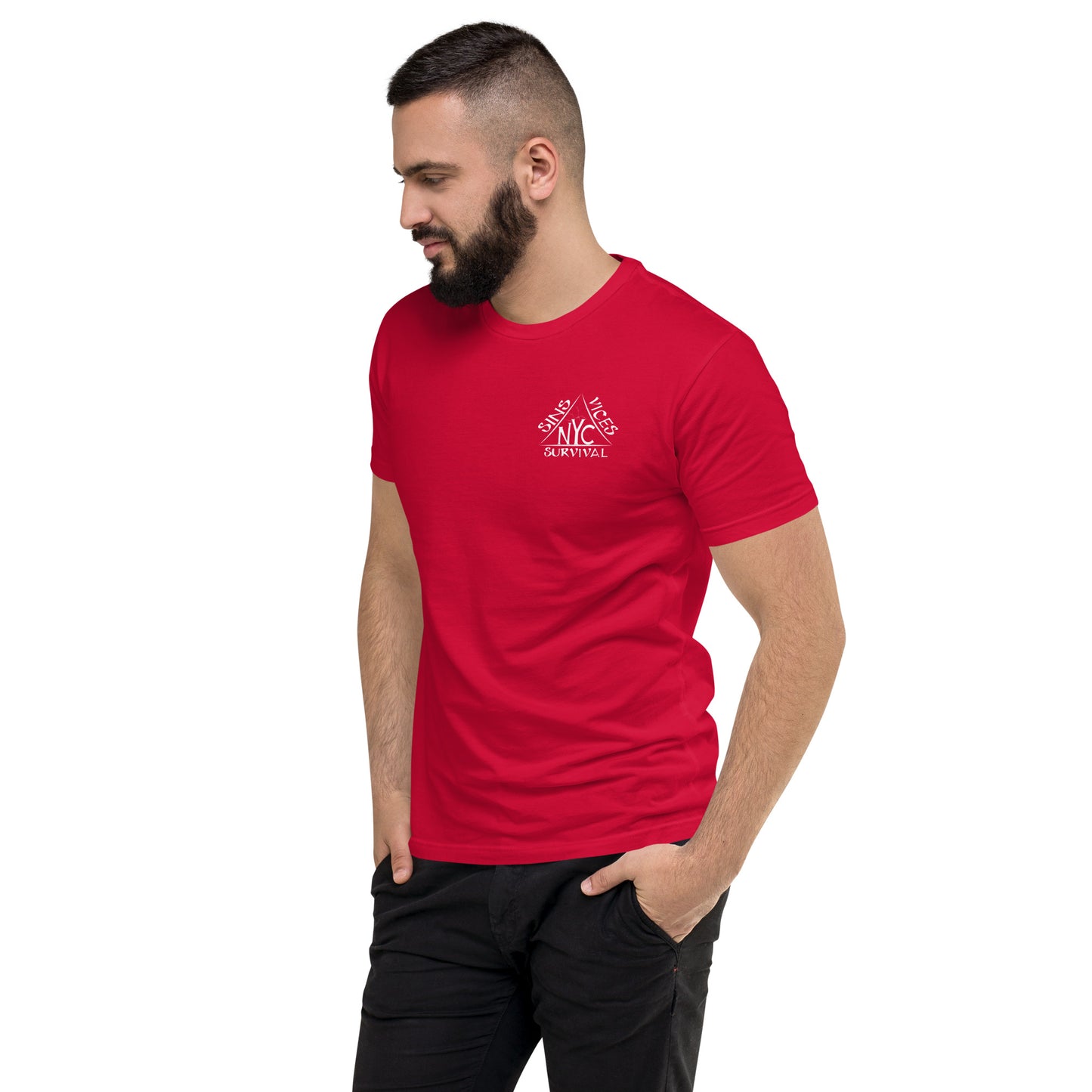 Red SNV Fitted Short Sleeve T-shirt Left Front